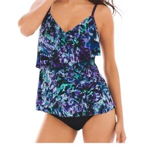 MAGIC SUIT Chasing Butterflies Chloe Tankini  Top Sz 12